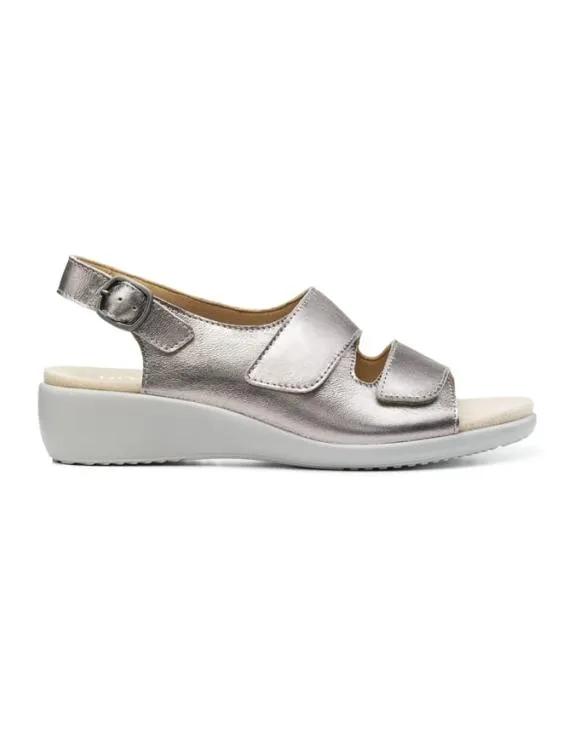 Easy II Sandals Pewter Metallic Women Hotter Flat Sandals