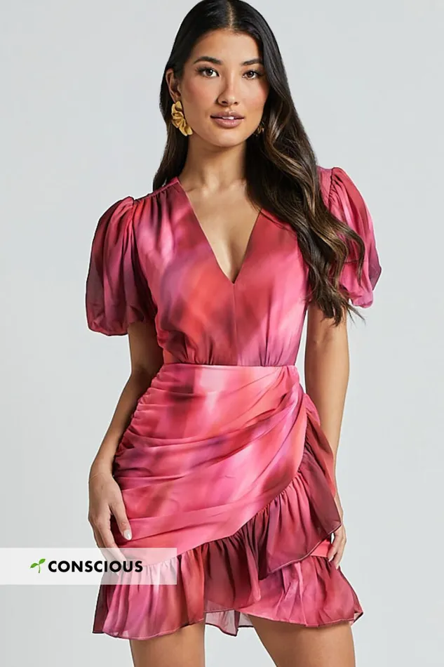 Eliza Mini Dress 8211 Bishop Sleeve Button Front Dress In Blushing Haze Women Showpo Dresses Eliza Mini Dress 8211 Bishop Sleeve Button Front Dress In Blushing Haze Women Showpo Dresses