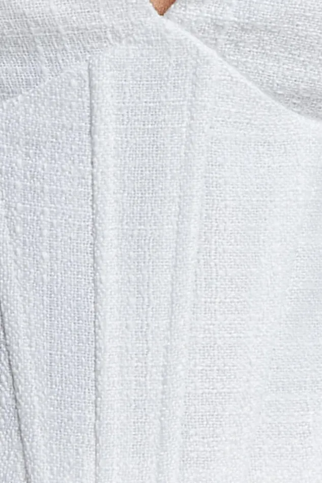 Ellise Top 8211 Plunge Sweetheart Neck Tweed Corset Top In White Women Showpo Tops