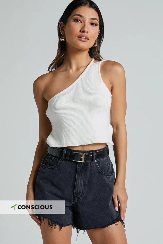 Eloisa Shorts 8211 Recycled Cotton Raw Hem Denim Shorts In Black Wash Women Showpo Denim Eloisa Shorts 8211 Recycled Cotton Raw Hem Denim Shorts In Black Wash Women Showpo Denim