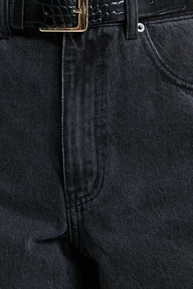 Eloisa Shorts 8211 Recycled Cotton Raw Hem Denim Shorts In Black Wash Women Showpo Denim