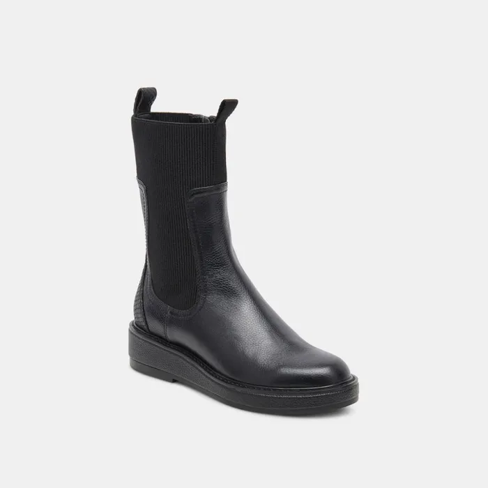 Elyse H2O Wide Boots Black Leather Women Dolce Vita Boots and Booties