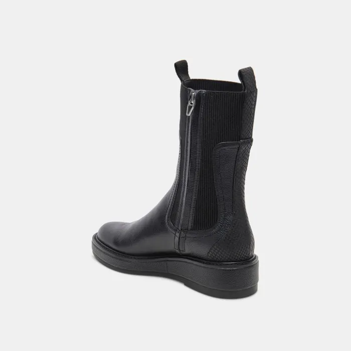 Elyse H2O Wide Boots Black Leather Women Dolce Vita Boots and Booties