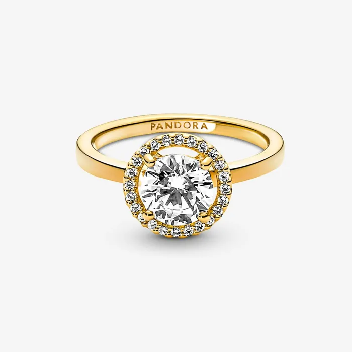 Engagement Rings Women Pandora Sparkling Round Halo Ring