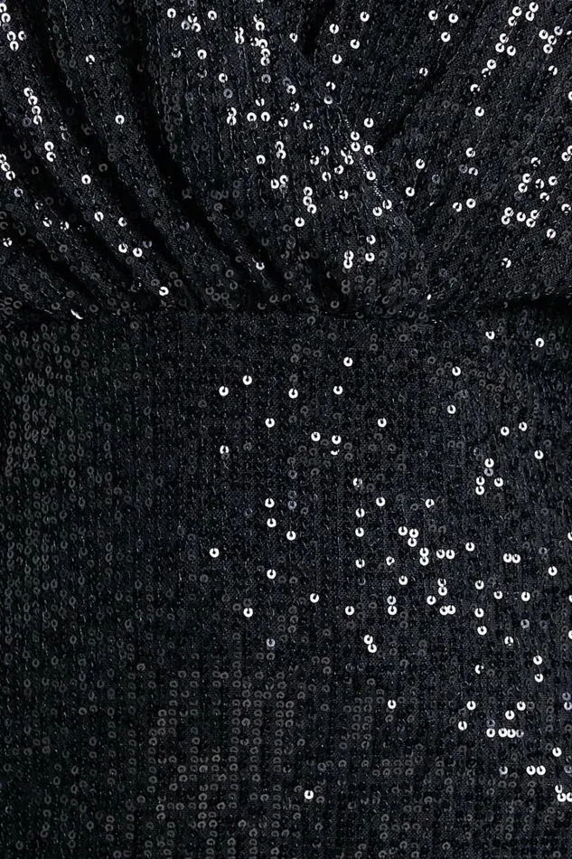 Erine Mini Dress 8211 Long Sleeve Sequin Dress In Black Women Showpo Dresses