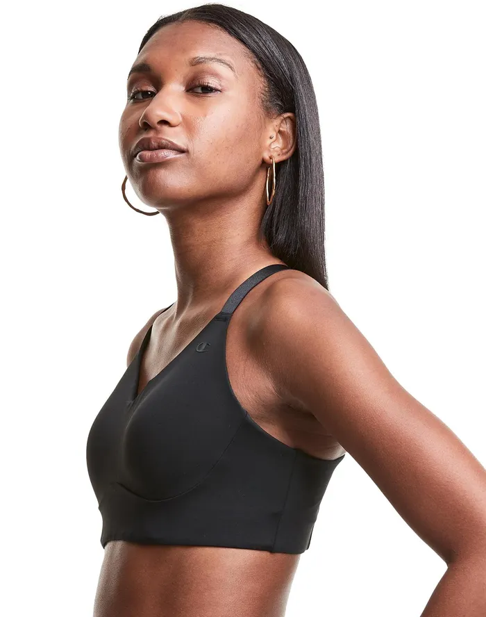Everday Sports Bra C Logo Black Women Champion Sports Bras and Bralettes