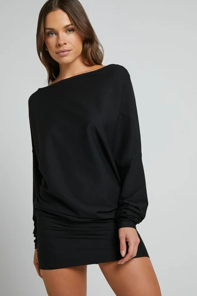 Fermina Mini Dress 8211 Long Sleeve Bodycon Dress In Black Women Showpo Basics