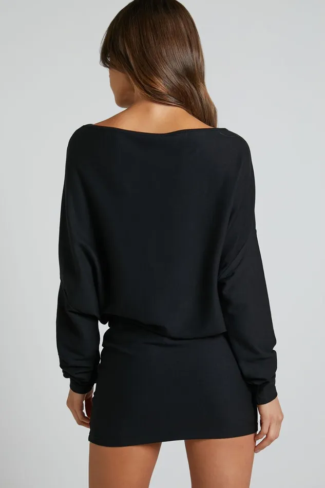Fermina Mini Dress 8211 Long Sleeve Bodycon Dress In Black Women Showpo Basics