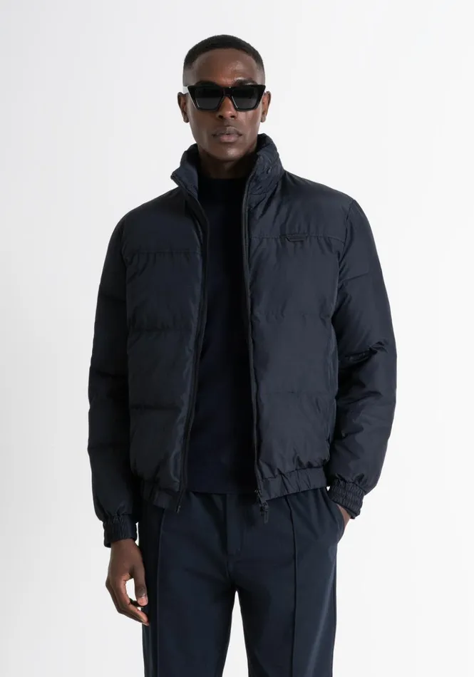 Field Jackets And Coats Men Antony Morato Blue Regular Fit Down Jacket With Dupont Sorona Synthetic Padding And Logo Blue Ink Field Jackets And Coats Men Antony Morato Blue Regular Fit Down Jacket With Dupont Sorona Synthetic Padding And Logo Blue Ink