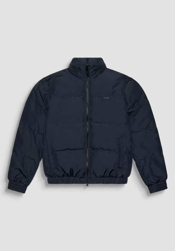 Field Jackets And Coats Men Antony Morato Blue Regular Fit Down Jacket With Dupont Sorona Synthetic Padding And Logo Blue Ink