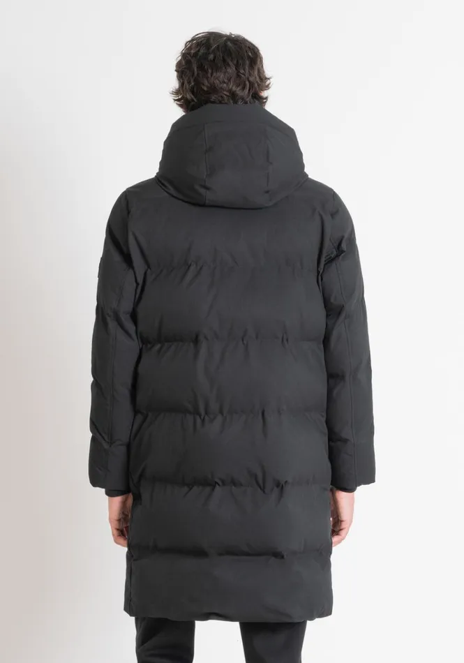 Field Jackets And Coats Men Antony Morato Long Regular Fit Down Jacket In Technical Fabric And Synthetic Padding Black