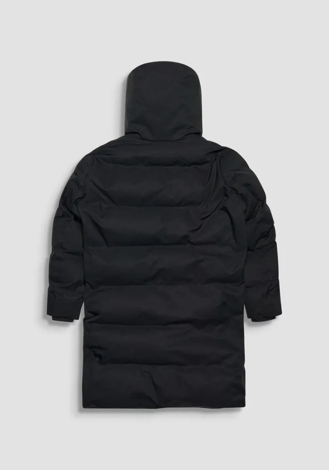 Field Jackets And Coats Men Antony Morato Long Regular Fit Down Jacket In Technical Fabric And Synthetic Padding Black