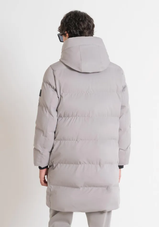Field Jackets And Coats Men Antony Morato Long Regular Fit Down Jacket In Technical Fabric And Synthetic Padding Clay