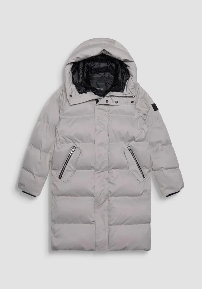 Field Jackets And Coats Men Antony Morato Long Regular Fit Down Jacket In Technical Fabric And Synthetic Padding Clay