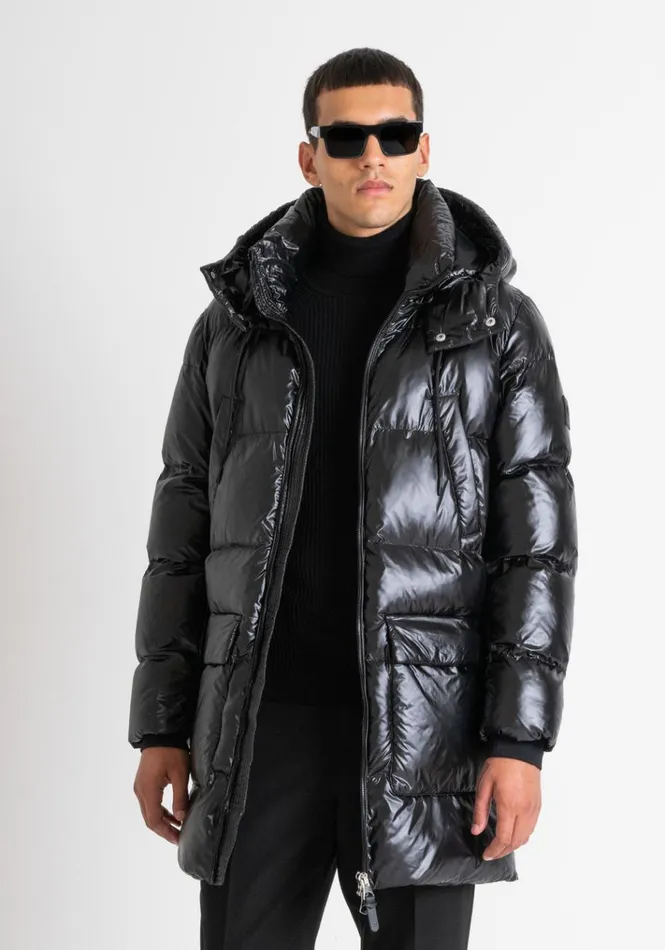 Field Jackets And Coats Men Antony Morato Long Relaxed Fit Glossy Down Jacket With Dupont Sorona Padding Black Field Jackets And Coats Men Antony Morato Long Relaxed Fit Glossy Down Jacket With Dupont Sorona Padding Black