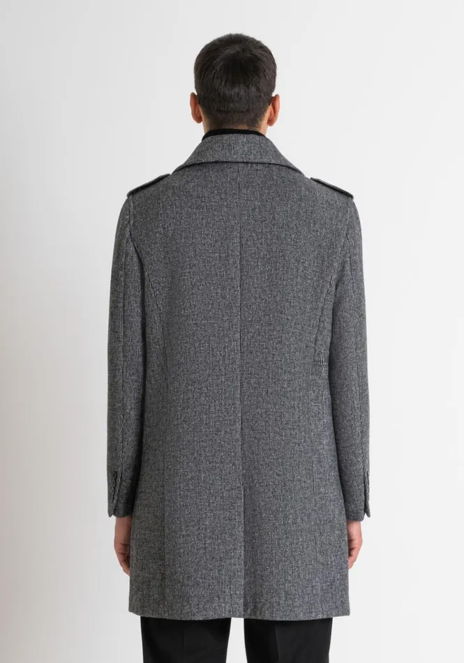 Field Jackets And Coats Men Antony Morato Regular Fit 034Richard034 Coat With Wool And Micro Pattern Black