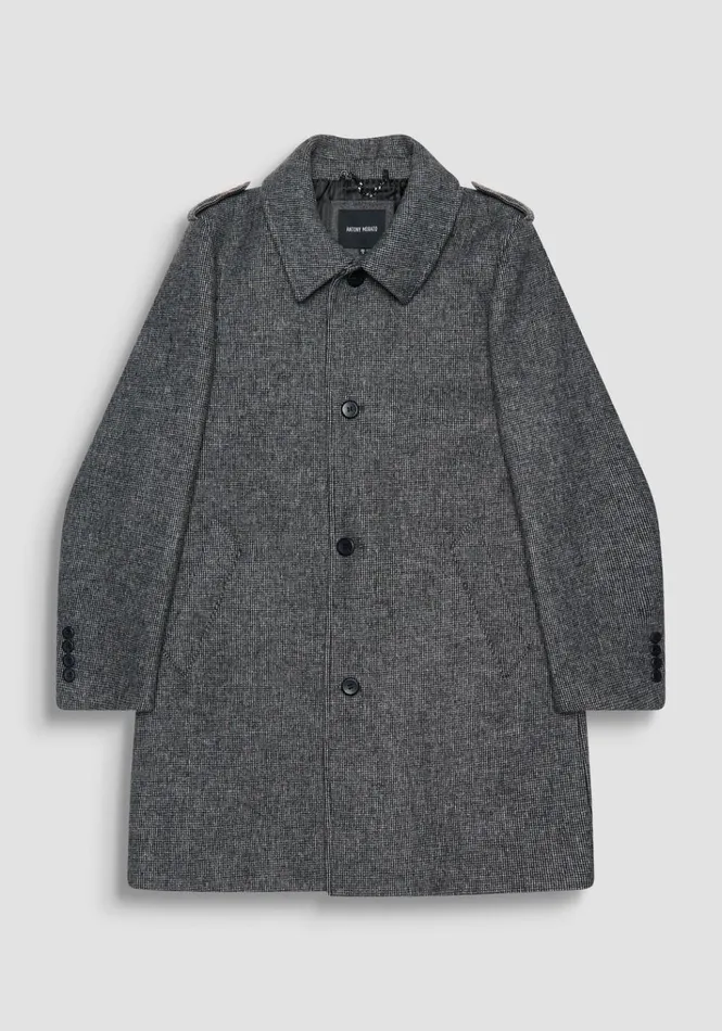 Field Jackets And Coats Men Antony Morato Regular Fit 034Richard034 Coat With Wool And Micro Pattern Black