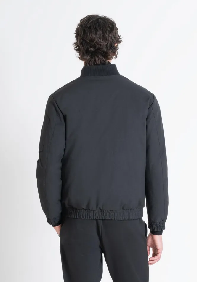 Field Jackets And Coats Men Antony Morato Regular Fit Black Bomber With Dupont Sorona Synthetic Padding Black