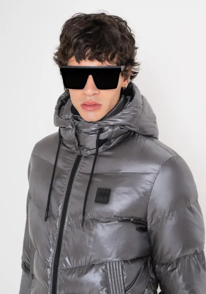 Field Jackets And Coats Men Antony Morato Regular Fit Down Jacket With Hood And Dupont Sorona Padding Anthracite