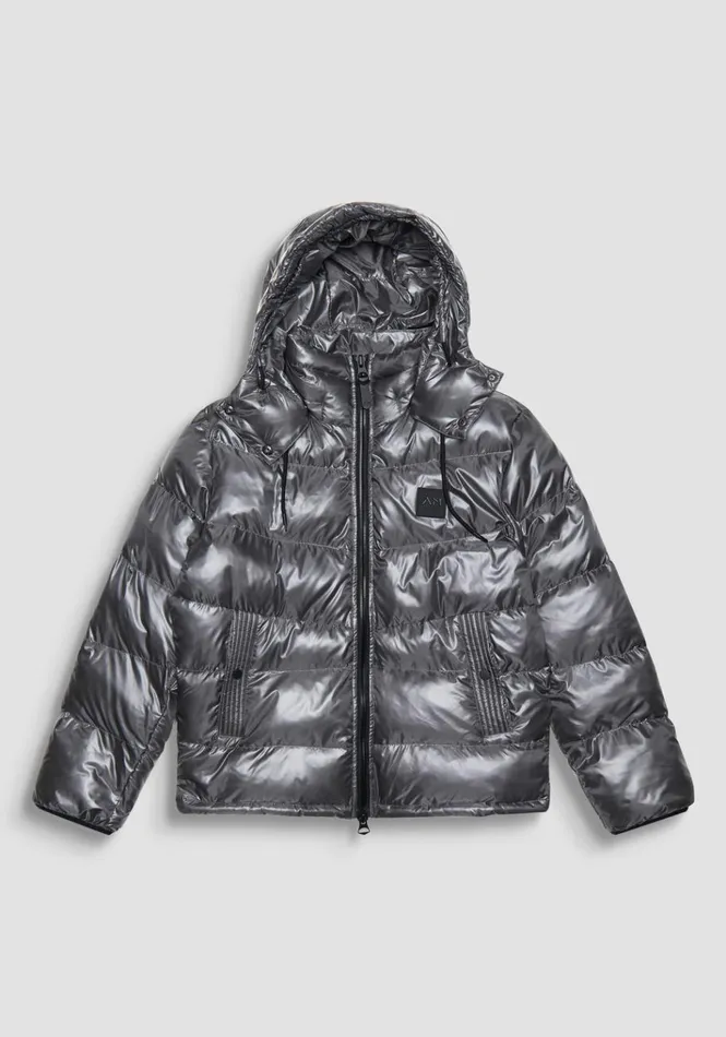 Field Jackets And Coats Men Antony Morato Regular Fit Down Jacket With Hood And Dupont Sorona Padding Anthracite