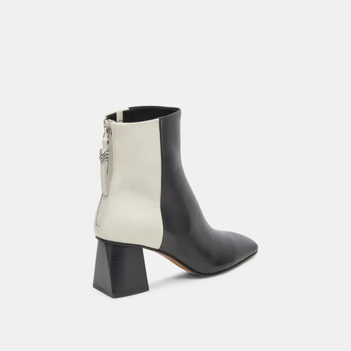 Fifi H2O Wide Booties Black White Leather Women Dolce Vita Boots and Booties