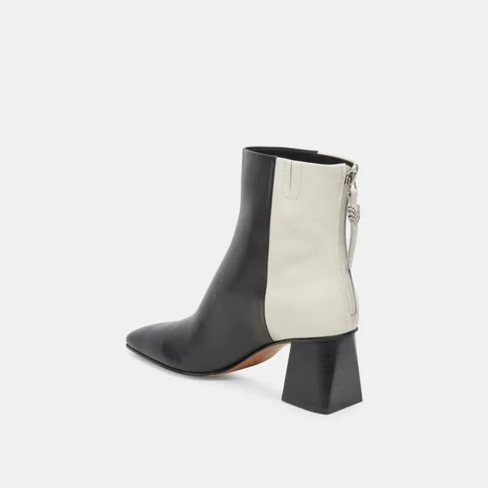 Fifi H2O Wide Booties Black White Leather Women Dolce Vita Boots and Booties
