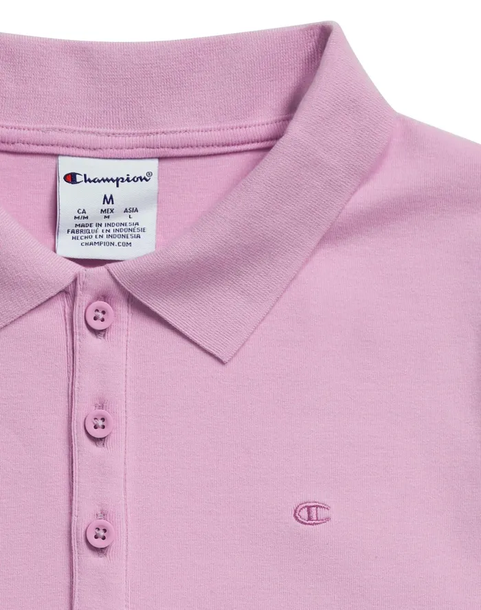 Fitted Polo C Logo Pale Iris Purple Women Champion TShirts and Tops