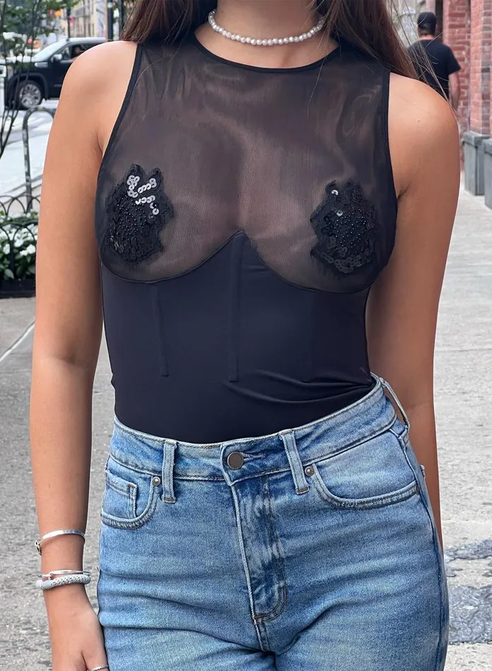 Fleur Du Mal Bodysuits Women Embellished Cup Bodysuit Black Fleur Du Mal Bodysuits Women Embellished Cup Bodysuit Black