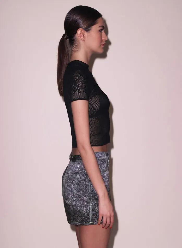 Fleur Du Mal Bottoms Women Acid Wash Silk Mini Grey Acid Wash Fleur Du Mal Bottoms Women Acid Wash Silk Mini Grey Acid Wash