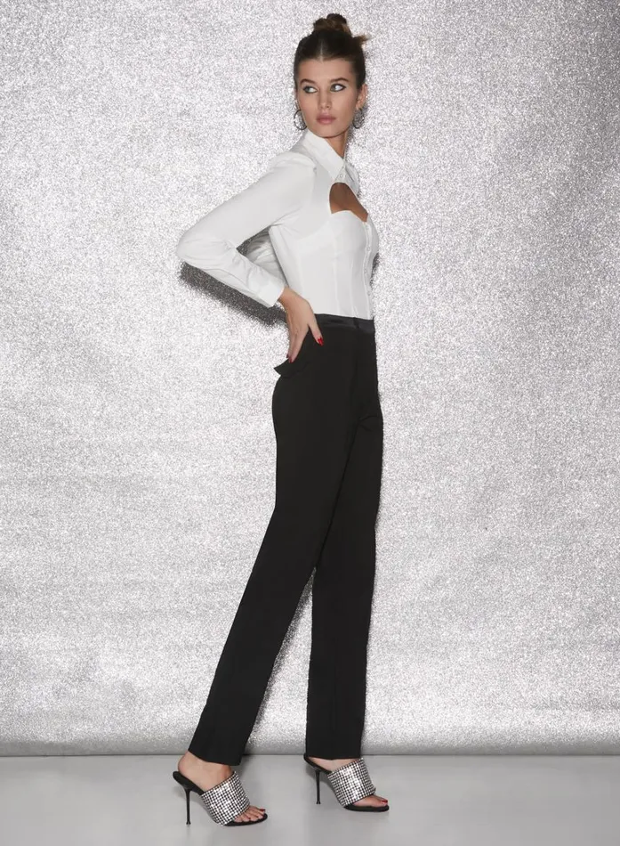 Fleur Du Mal Bottoms Women Crystal Cutout Pant Black Fleur Du Mal Bottoms Women Crystal Cutout Pant Black