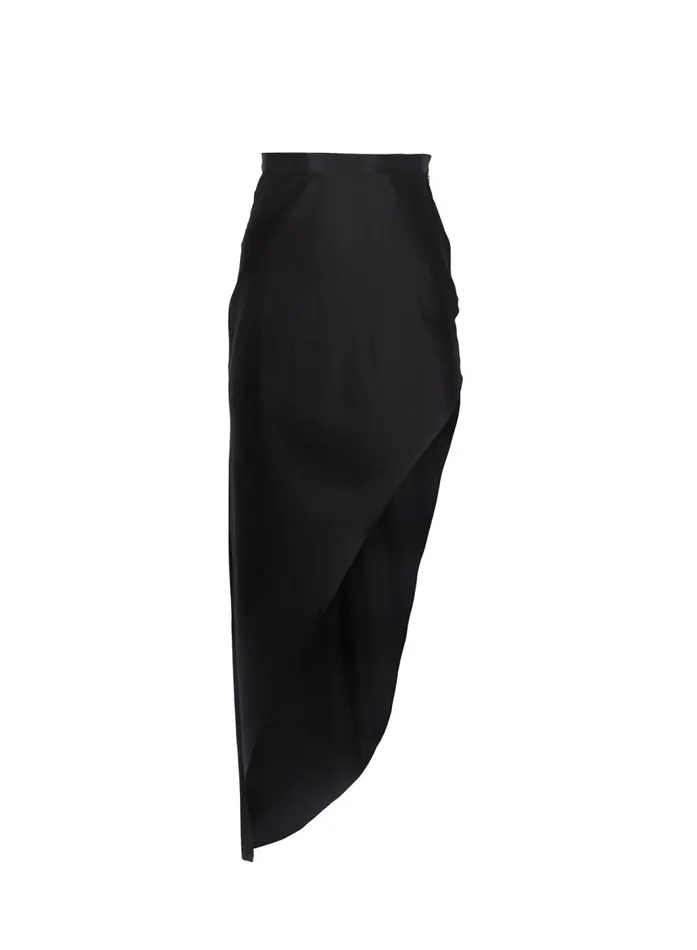 Fleur Du Mal Bottoms Women High Slit Skirt Black Fleur Du Mal Bottoms Women High Slit Skirt Black