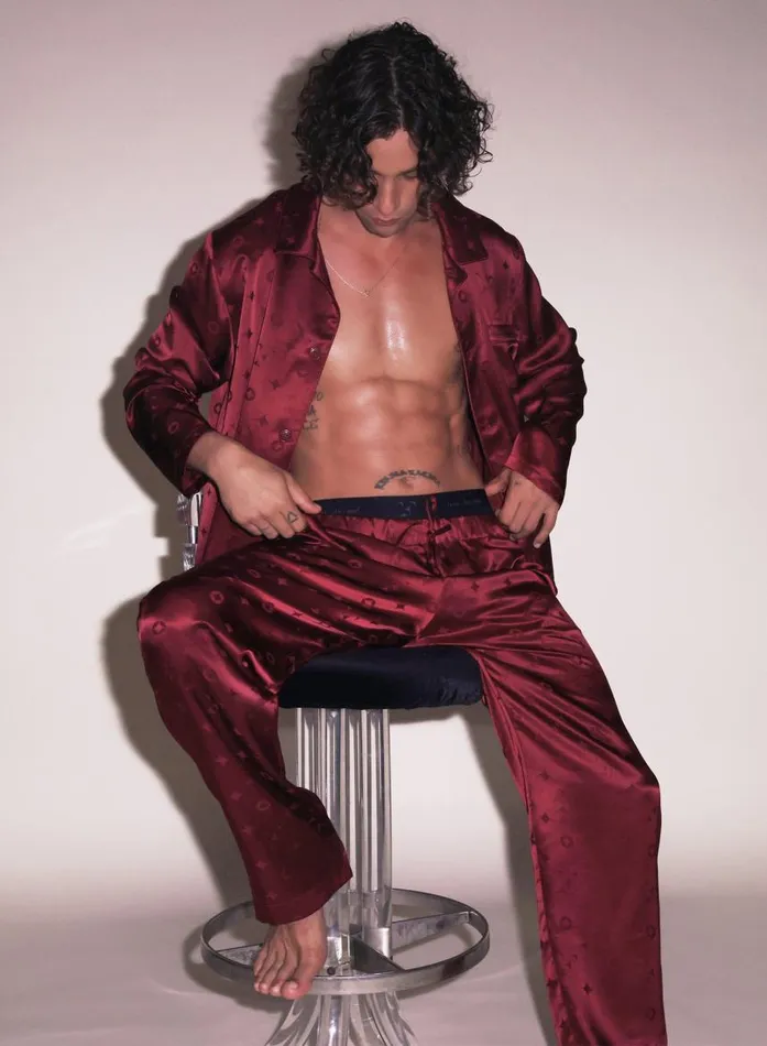 Fleur Du Mal Bottoms Women Men039s Silk Jacquard PJ Pant Barolo Fleur Du Mal Bottoms Women Men039s Silk Jacquard PJ Pant Barolo
