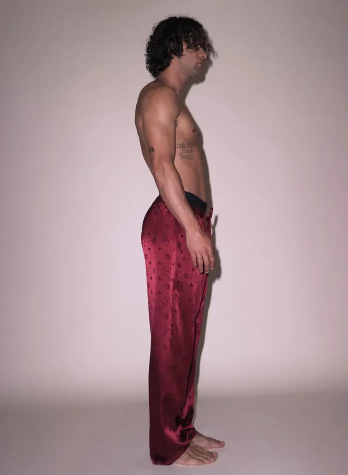 Fleur Du Mal Bottoms Women Men039s Silk Jacquard PJ Pant Barolo Fleur Du Mal Bottoms Women Men039s Silk Jacquard PJ Pant Barolo