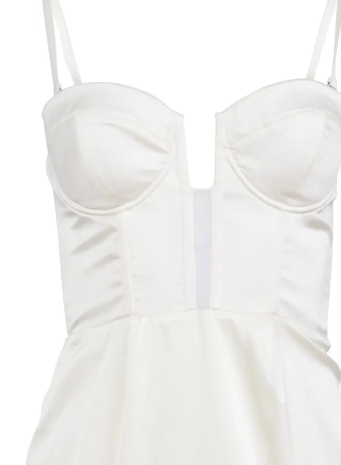Fleur Du Mal Dresses Women Feather Embellished Bustier Dress Ivory Fleur Du Mal Dresses Women Feather Embellished Bustier Dress Ivory