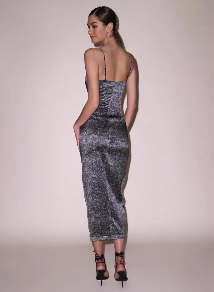 Fleur Du Mal Dresses Women Margaux Maxi Dress Grey Acid Wash Fleur Du Mal Dresses Women Margaux Maxi Dress Grey Acid Wash