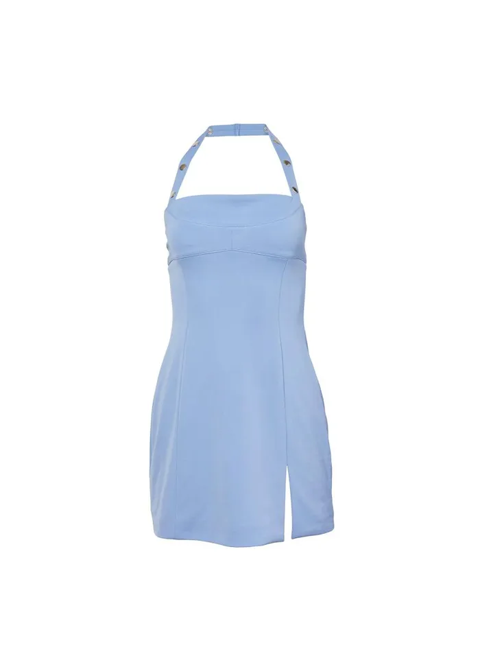 Fleur Du Mal Dresses Women Snap Halter Mini Dress Ciel Fleur Du Mal Dresses Women Snap Halter Mini Dress Ciel