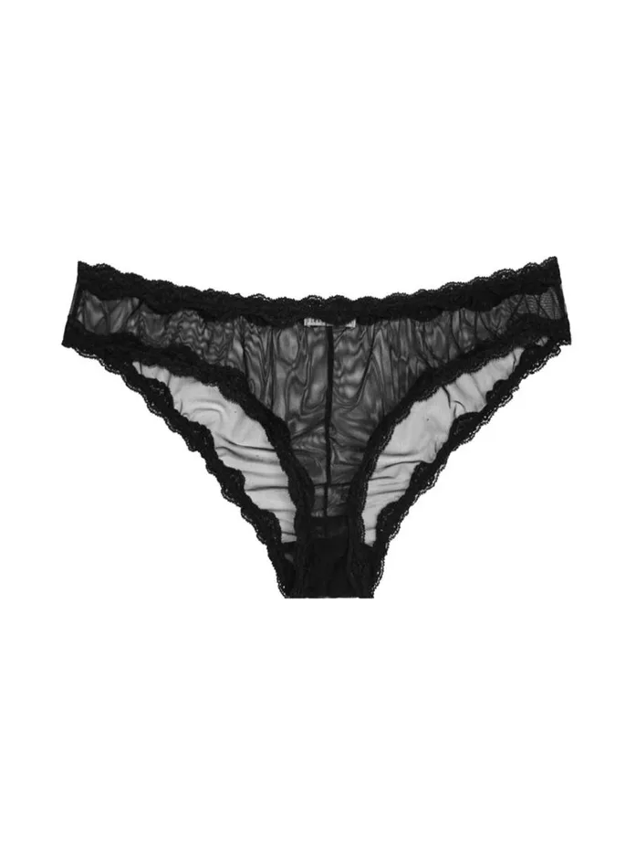 Fleur Du Mal Essentials Panties Women Sheer Tulle Bikini Black