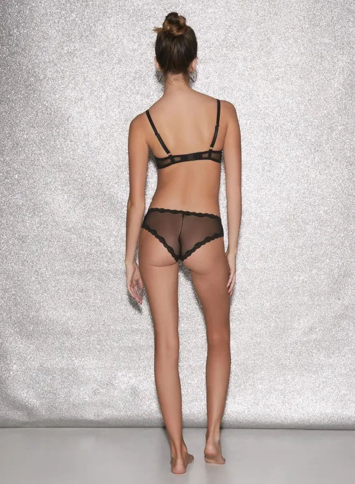 Fleur Du Mal Essentials Panties Women Sheer Tulle Bikini Black Fleur Du Mal Essentials Panties Women Sheer Tulle Bikini Black