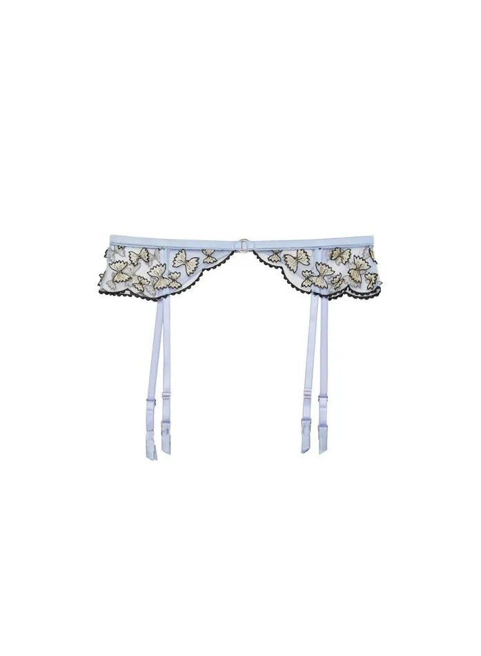 Fleur Du Mal Garters and Belts Women Farfalle Embroidery Garter Ice Queen Fleur Du Mal Garters and Belts Women Farfalle Embroidery Garter Ice Queen