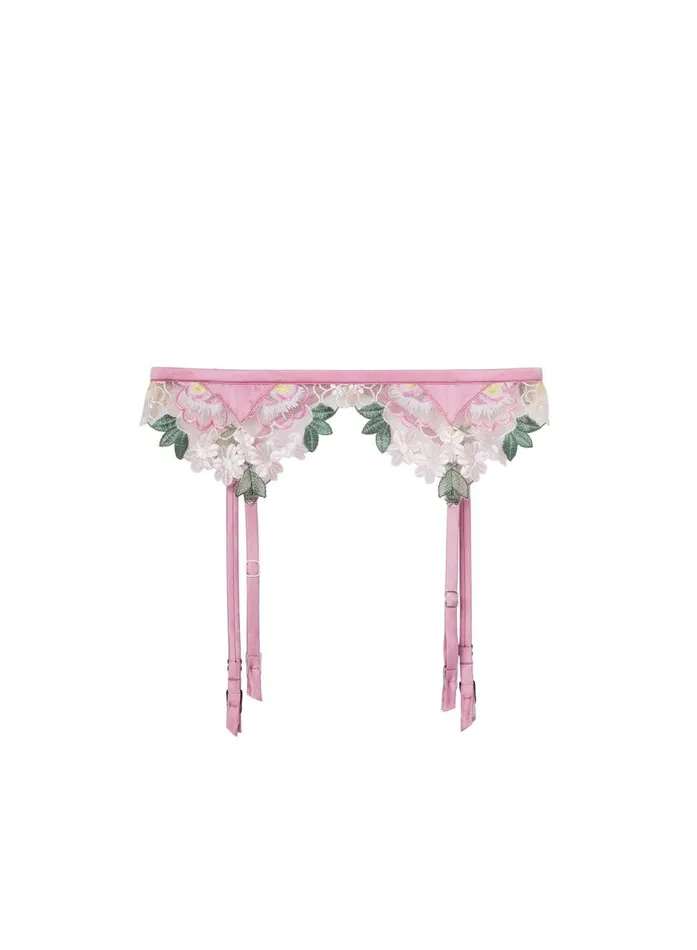 Fleur Du Mal Garters and Belts Women Jardin Embroidery Garter Bisou Pink Fleur Du Mal Garters and Belts Women Jardin Embroidery Garter Bisou Pink