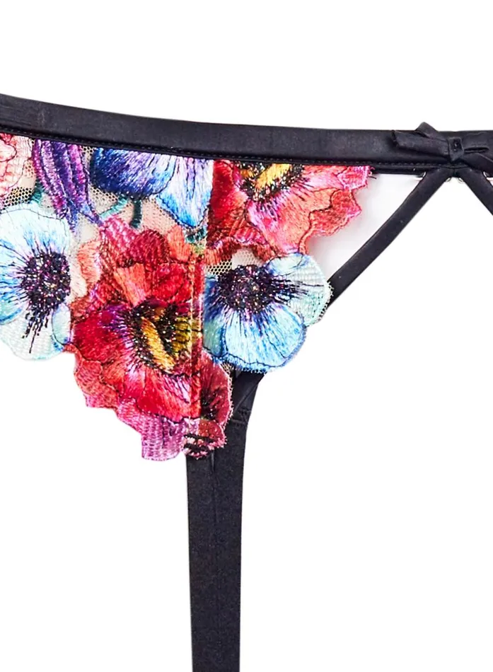 Fleur Du Mal Garters and Belts Women Tuileries Embroidery Garter Multi Fleur Du Mal Garters and Belts Women Tuileries Embroidery Garter Multi