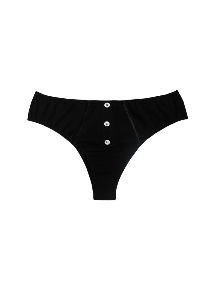 Fleur Du Mal Loungewear Women Organic Cotton Cheeky Black Fleur Du Mal Loungewear Women Organic Cotton Cheeky Black