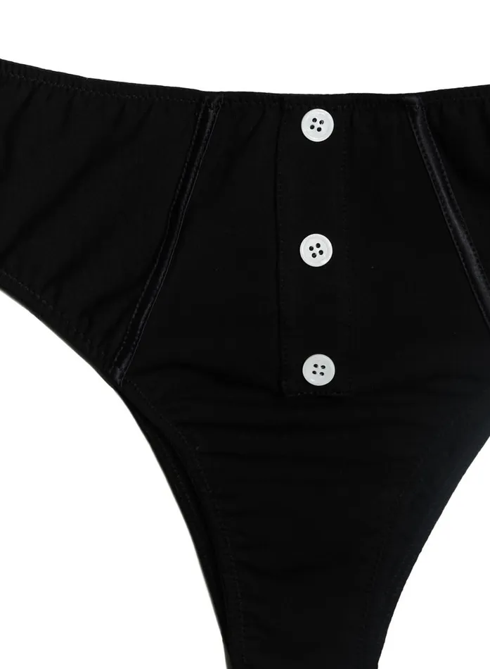 Fleur Du Mal Loungewear Women Organic Cotton Cheeky Black Fleur Du Mal Loungewear Women Organic Cotton Cheeky Black