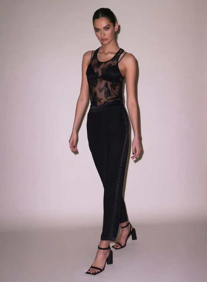 Fleur Du Mal Loungewear Women Unisex Bouquet Lace Tank Black Fleur Du Mal Loungewear Women Unisex Bouquet Lace Tank Black