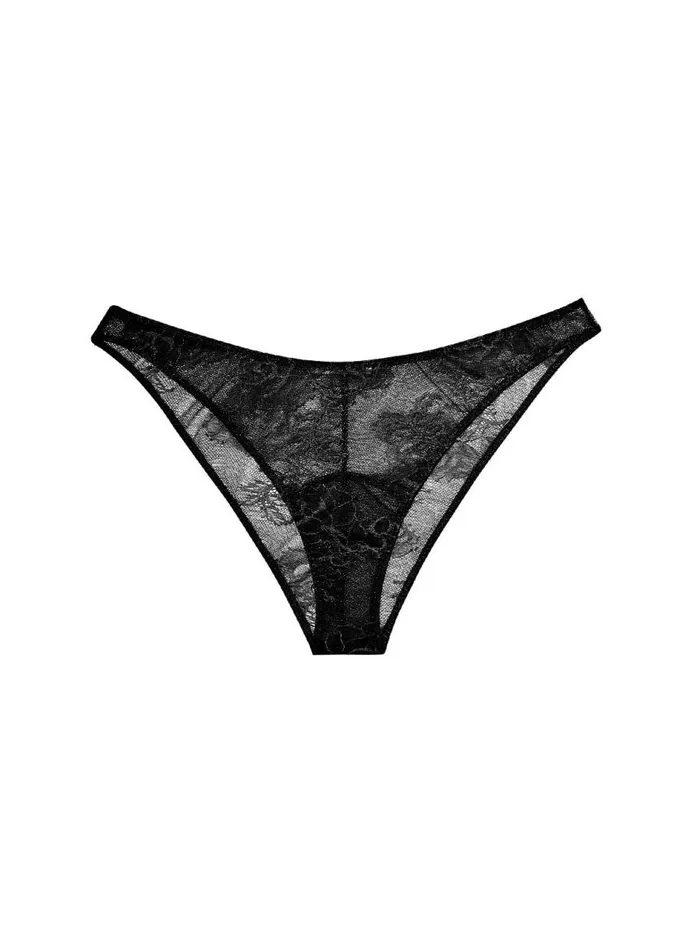 Fleur Du Mal Pleasure Women Bouquet Lace Cheeky Black Fleur Du Mal Pleasure Women Bouquet Lace Cheeky Black
