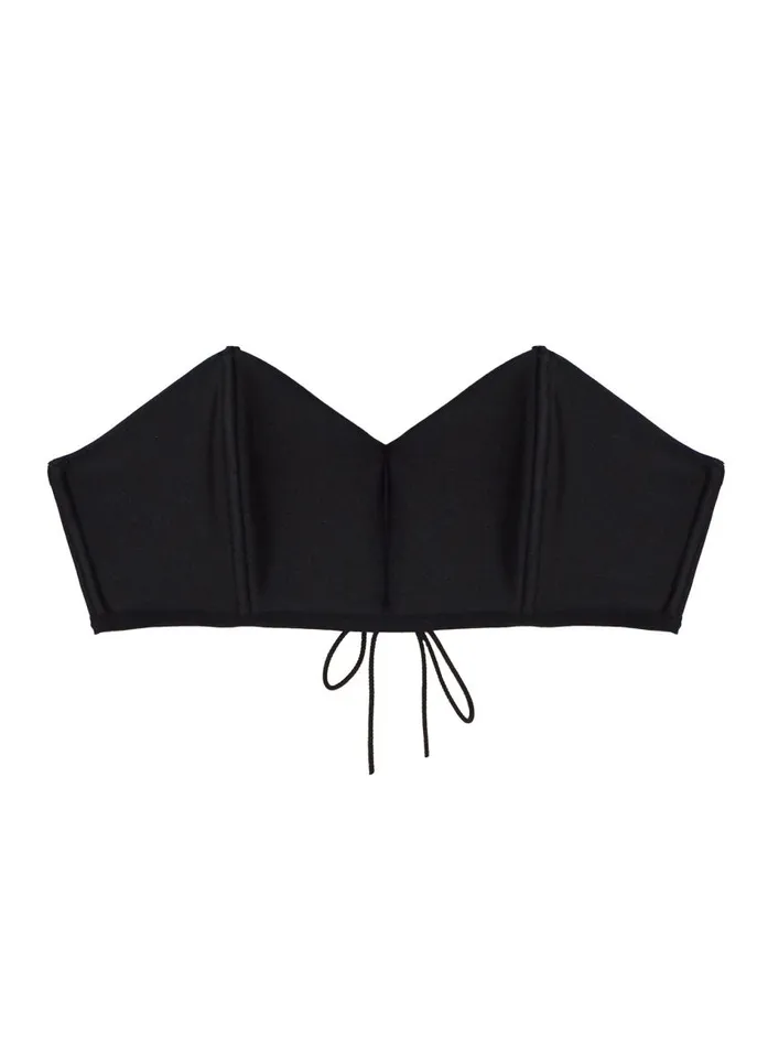 Fleur Du Mal Swim Women Lacing Back Bandeau Black Fleur Du Mal Swim Women Lacing Back Bandeau Black