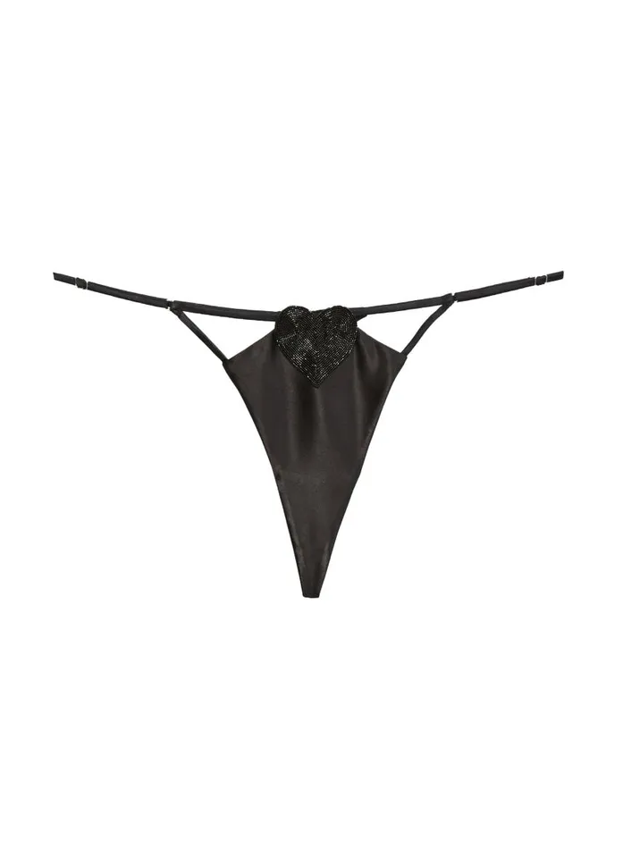 Fleur Du Mal Thongs Women Queen Of Hearts VString Black Fleur Du Mal Thongs Women Queen Of Hearts VString Black