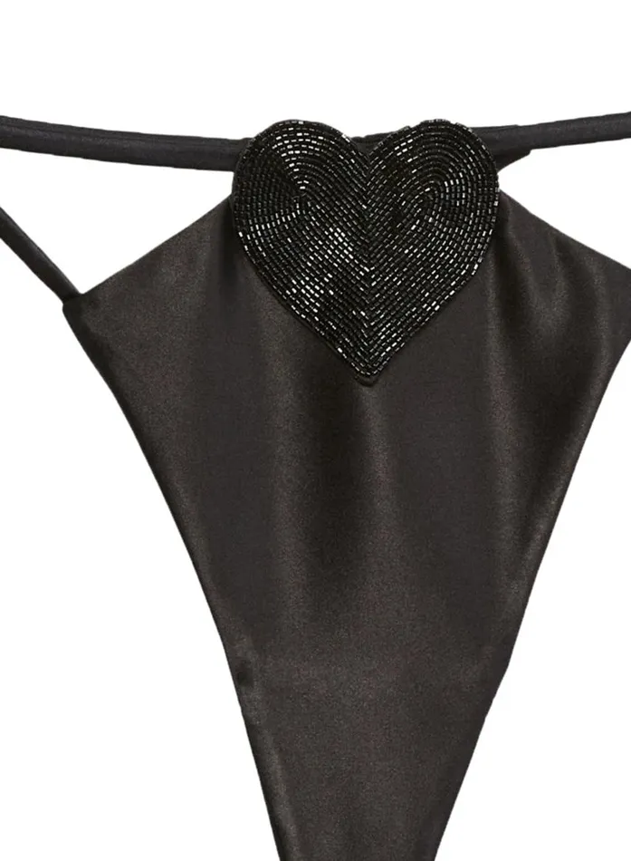 Fleur Du Mal Thongs Women Queen Of Hearts VString Black Fleur Du Mal Thongs Women Queen Of Hearts VString Black