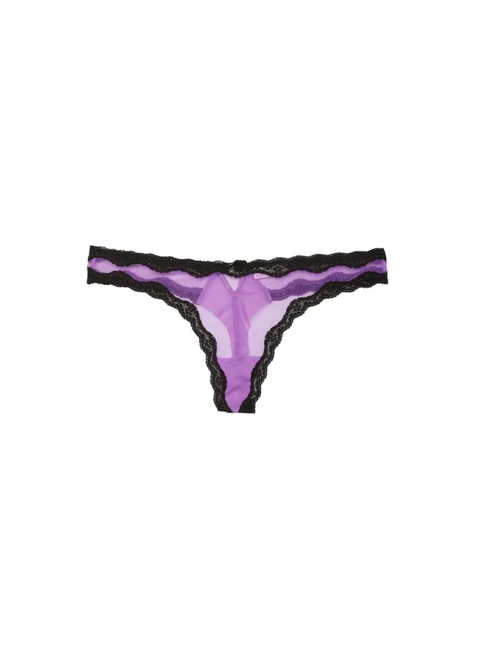 Fleur Du Mal Thongs Women Sheer Tulle Thong Spring Lavender Fleur Du Mal Thongs Women Sheer Tulle Thong Spring Lavender