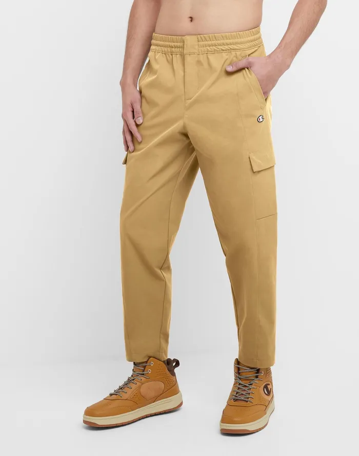 Flex Woven Stretch Pants Rubber Champion Logo 275034 Sandrock Men Champion Pants and Joggers